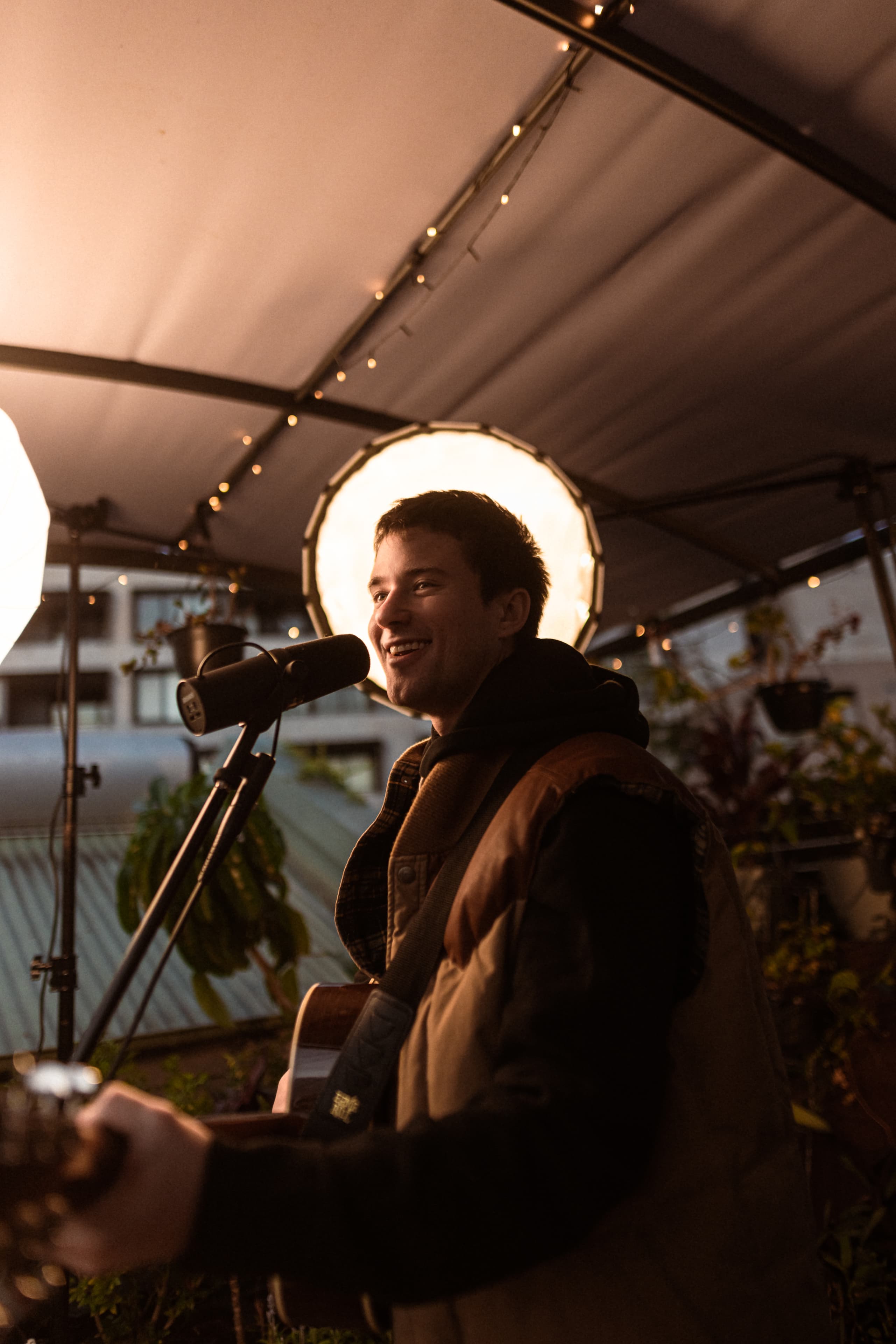 Artist performing live at Mood on the Roof — live music series video and photography production by Mude Sydney