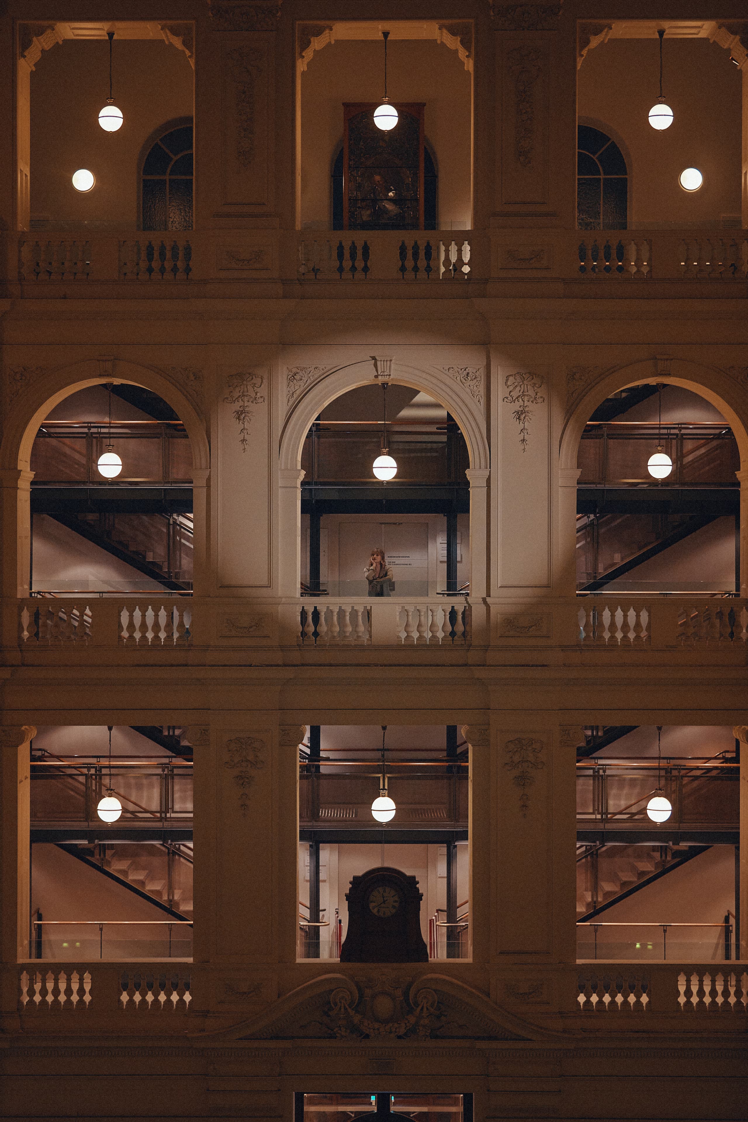 Wide architectural view of the State Library of Victoria during Gretta Ray’s live Amazon Music performance.