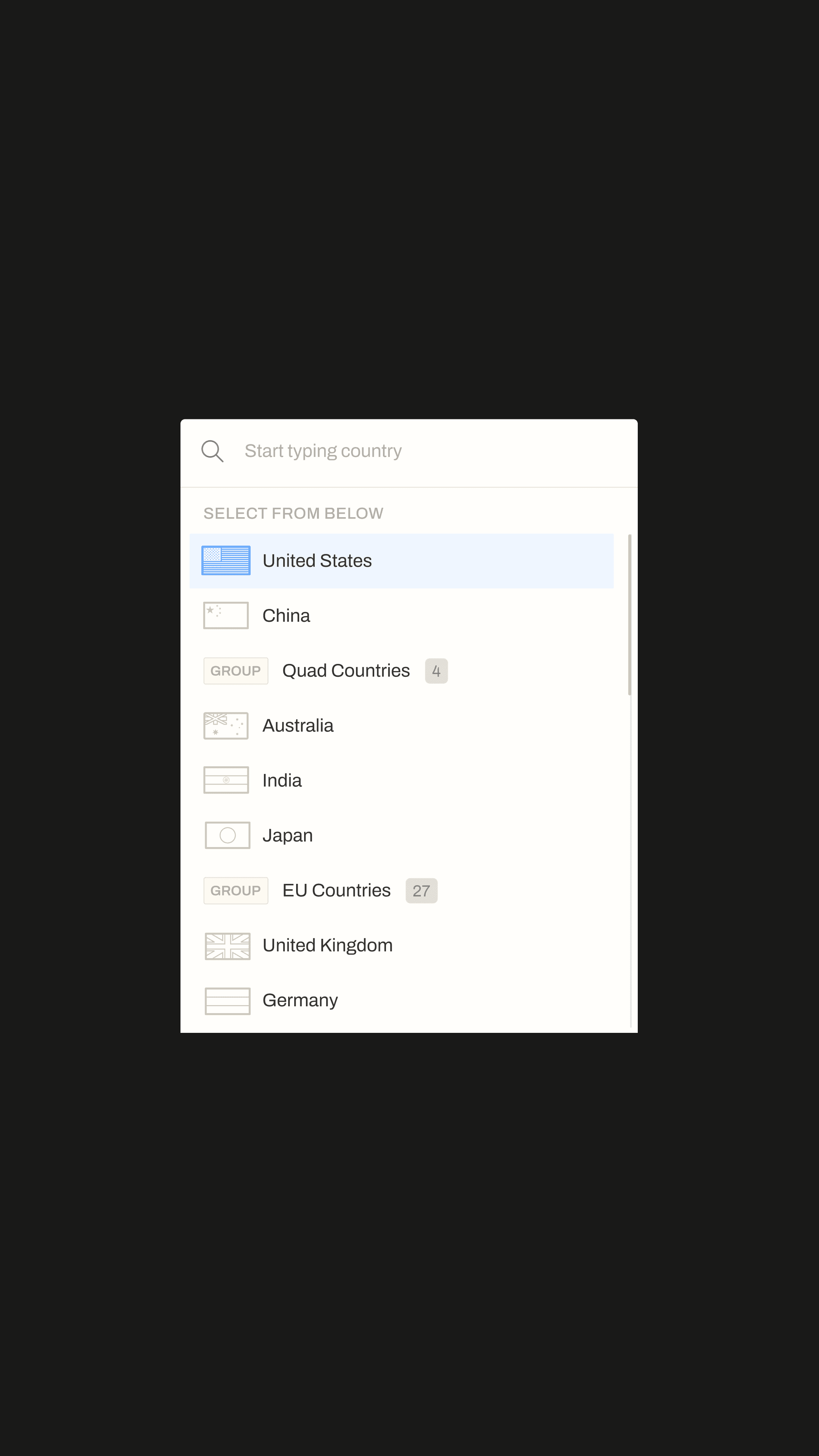ASPI Critical Technology Tracker showing country rankings with China United States and Australia data — data visualisation website by Mude Canberra