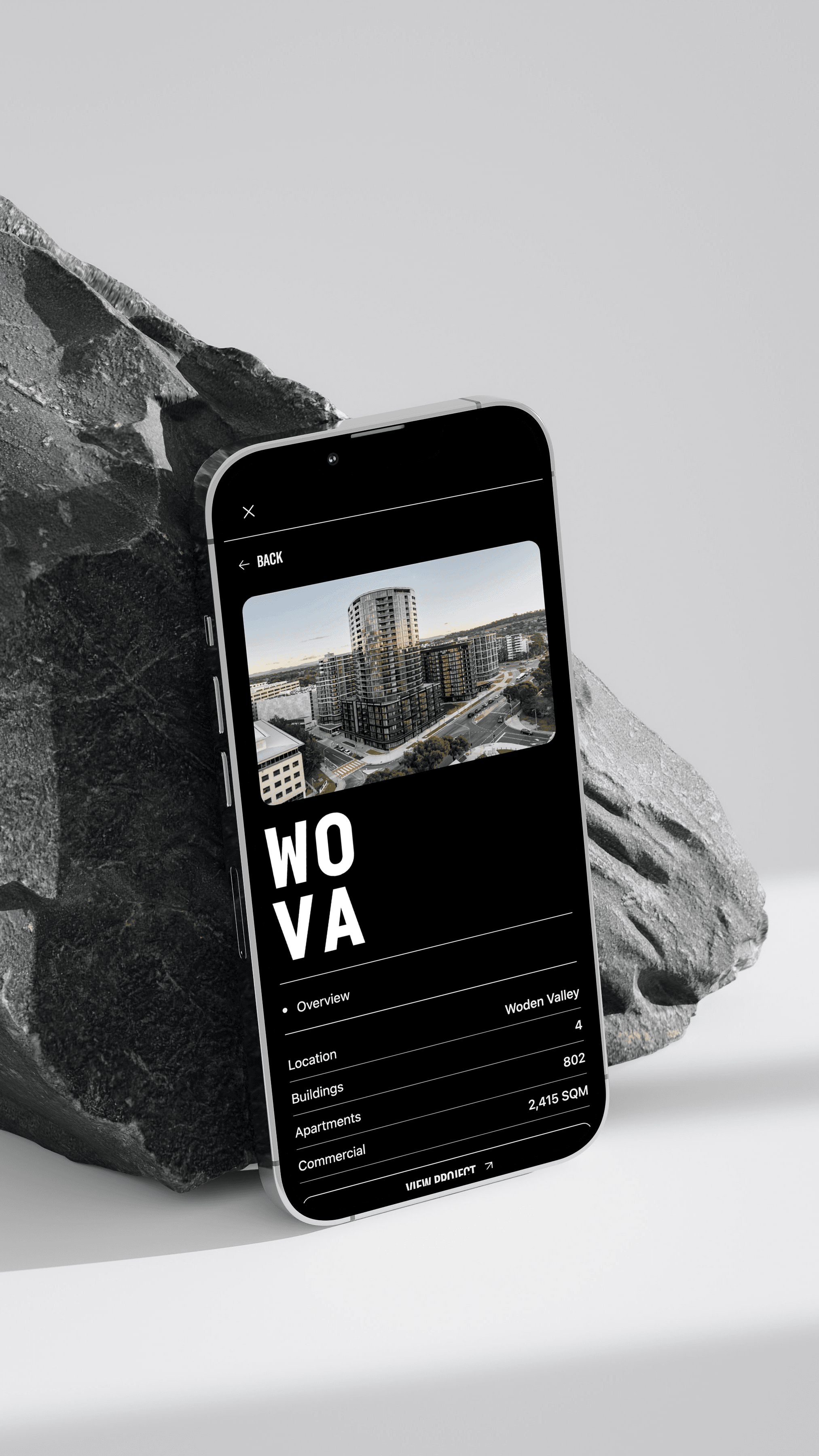 GEOCON property developer website mobile design, showcasing residential project information and interactive digital features.