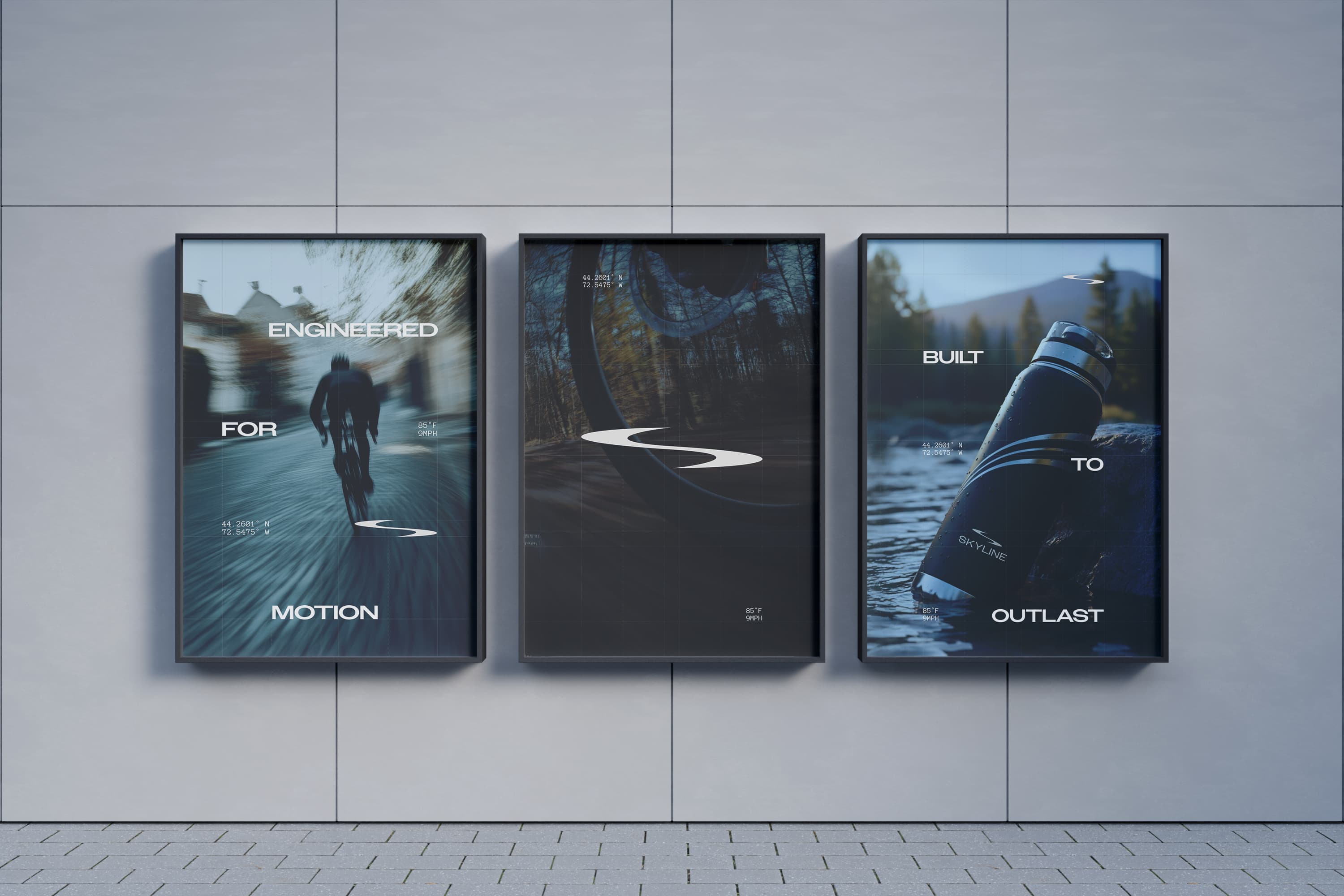 Outdoor poster designs expressing Skyline’s FMCG brand identity through modern cycling culture.