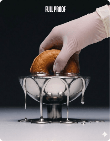 Full Proof branded doughnut concept render
